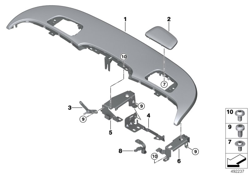 Облицовка защиты при переворачивании для BMW RR6 Dawn N74R (схема запчастей)