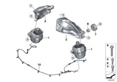 Подвеска двигателя для BMW G20 330dX B57 (схема запасных частей)