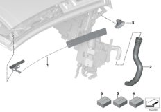 Складной верх дополнительные элементы для BMW I15 i8 B38X (схема запасных частей)