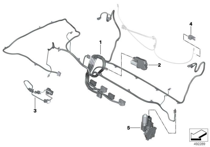 Электрика/жгут проводов складного верха для BMW I15 i8 B38X (схема запчастей)