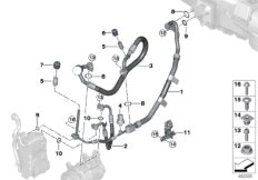 Трубопроводы хладагента для BMW G05 X5 30iX B48D (схема запасных частей)