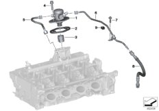 Насос высокого давления/трубопроводы для BMW G29 Z4 30i B48D (схема запасных частей)