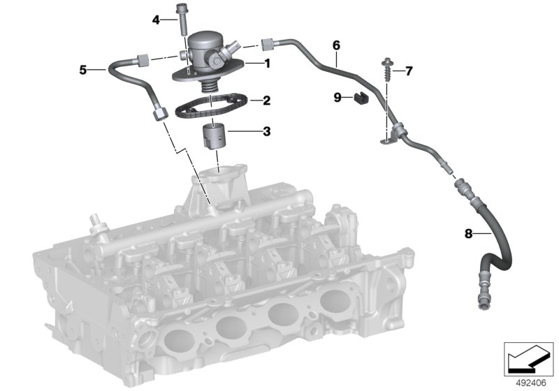 Насос высокого давления/трубопроводы для BMW G29 Z4 20i B46D (схема запчастей)