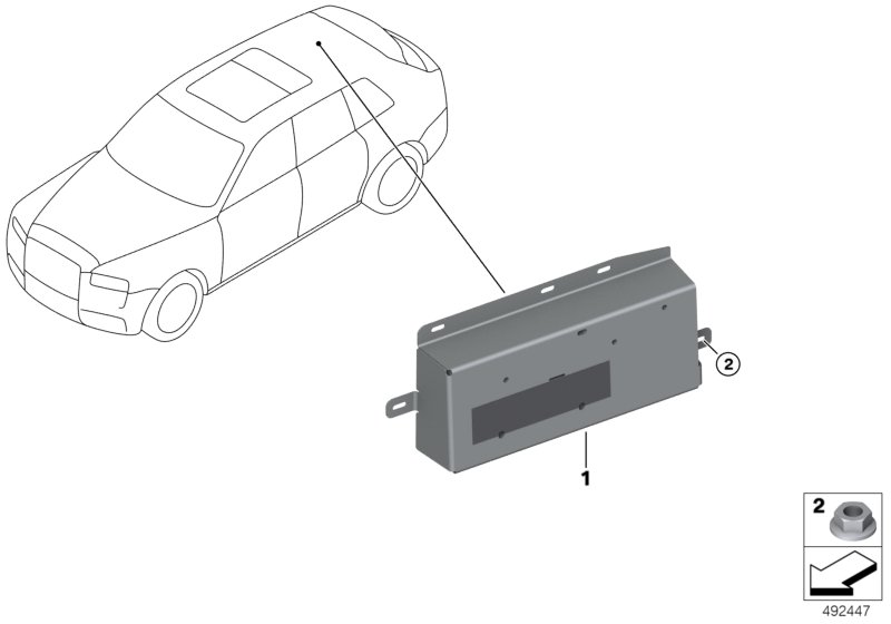 Накладка заднего вентиляционного канала для BMW RR31 Cullinan N74L (схема запчастей)
