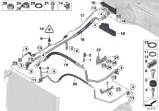 Трубопроводы хладагента для BMW F11N 520i N20 (схема запасных частей)