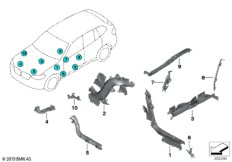 Кожухи жг.проводов/кабельн.коробки для BMW G01 X3 18d (TX15) B47 (схема запасных частей)