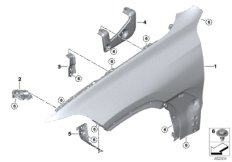 Крыло Пд/дополнительные элементы для BMW G05 X5 25dX B47F (схема запасных частей)