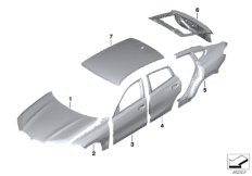 Наружная облицовка для BMW G06 X6 40iX B58C (схема запасных частей)