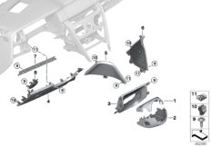 Нижняя часть панели приборов для BMW RR31 Cullinan N74L (схема запасных частей)