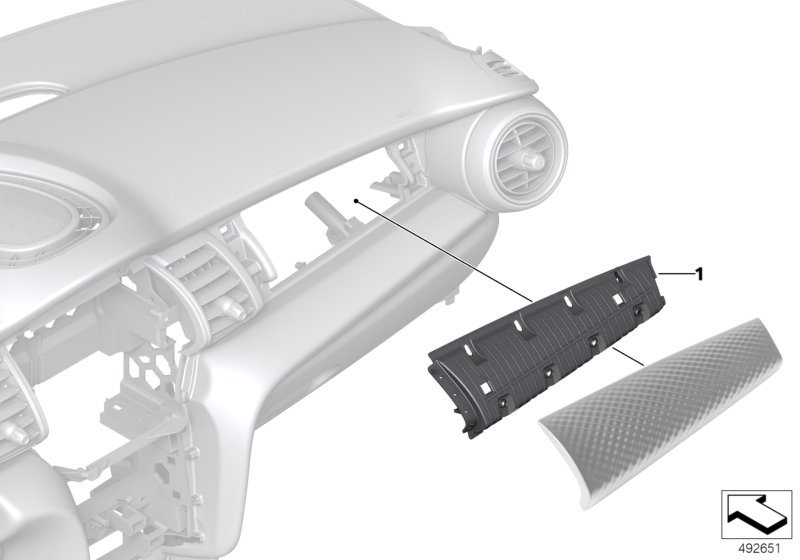 Панель приборов/дополнительные элементы для BMW F56 Cooper SD B47 (схема запчастей)