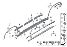 Накладка порог / арка колеса для BMW F48 X1 20i B42 (схема запасных частей)