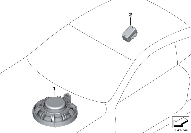 Детали устройства громкой связи для BMW G21 320dX B47D (схема запчастей)