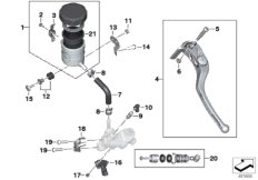 Детали арматуры ручного тормоза для MOTO K42 HP4 (0D01, 0D11) 0 (схема запасных частей)