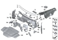 Звукоизоляция Пд для BMW G01 X3 20iX (TR51) B48 (схема запасных частей)