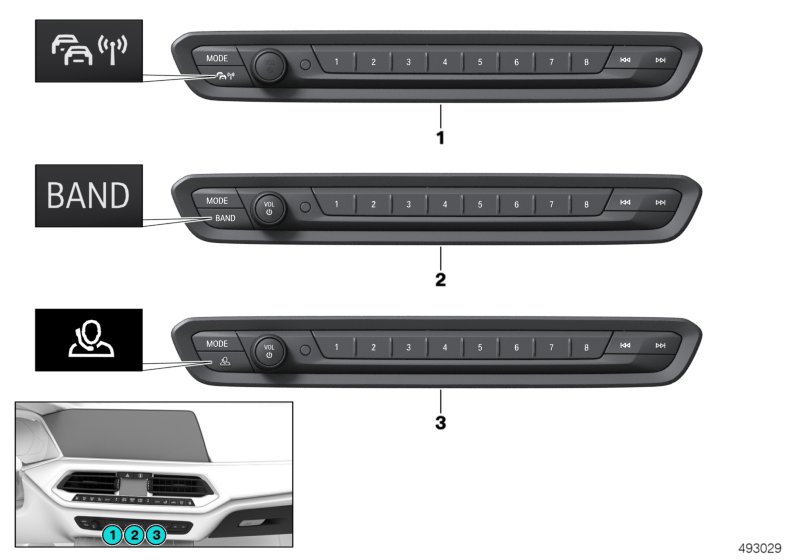 Панель управления аудиосистемой для BMW G07 X7 50iX N63M (схема запчастей)