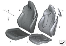 Набивка и обивка базового сиденья Пд для BMW G29 Z4 M40i B58D (схема запасных частей)