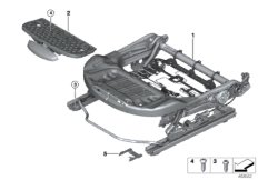 Каркас подушки переднего сиденья для BMW G29 Z4 M40i B58C (схема запасных частей)