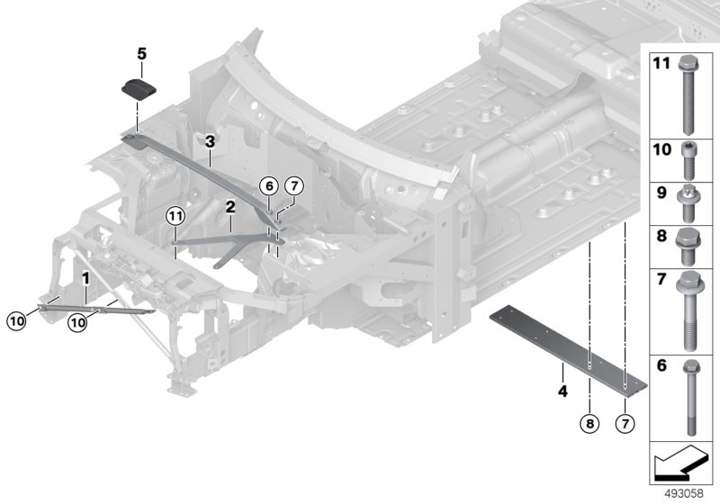 Элемент усиления кузова для ROLLS-ROYCE RR11 Phantom N74L (схема запчастей)