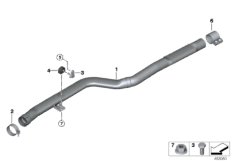 Катализатор/передний доп.глушитель для BMW G30 530dX B57 (схема запасных частей)