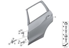 Задняя дверь - петля/ограничитель двери для BMW G05 X5 25dX B47F (схема запасных частей)