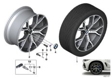 BMW л/с диск Y-образные спицы 741M - 21" для BMW G05 X5 50iX N63M (схема запасных частей)