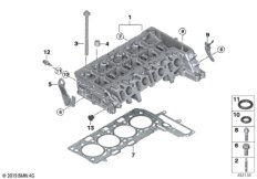 Головка блока цилиндров-доп.элементы для BMW G01 X3 20dX (TX35) B47 (схема запасных частей)