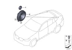 Детали динамика в стойке D для BMW F98 X4 M S58 (схема запасных частей)