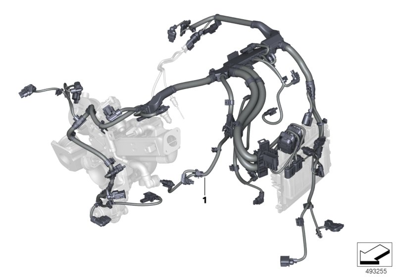 жгут проводов двигателя для BMW G21 318d B47B (схема запчастей)