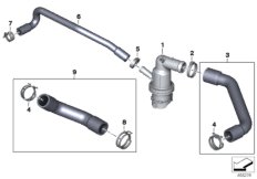 Трубопроводы охлаждающей жидкости для MOTO K54 R 1250 RS 19 (0J81, 0J83) 0 (схема запасных частей)