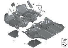 облицовка днища для BMW F60 JCW ALL4 B48E (схема запасных частей)