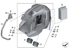 Доп.элементы сист.глушения шума всасыв. для BMW K71 F 800 GT 17 (0B53, 0B63) 0 (схема запасных частей)