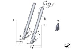 Телескопическая вилка для BMW K67 S 1000 RR 19 (0E21, 0E23) 0 (схема запасных частей)