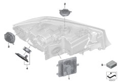 Детали электронного блока фары для BMW G20 320i B48D (схема запасных частей)
