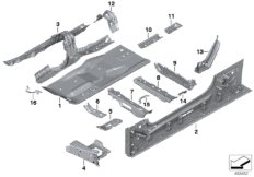 Нижние детали кузова для BMW F91 M8 S63M (схема запасных частей)