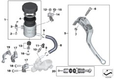 Детали арматуры ручного тормоза для MOTO K67 S 1000 RR 19 (0E21, 0E23) 0 (схема запасных частей)
