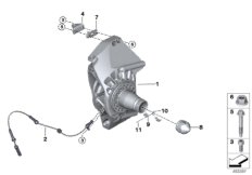 Поворотная опора/подшипник ступ.кол.Пд для BMW MOSP M6 GT3 P63 (схема запасных частей)