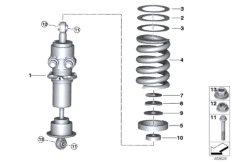 Амортизационная стойка Пд для BMW MOSP M6 GT3 P63 (схема запасных частей)