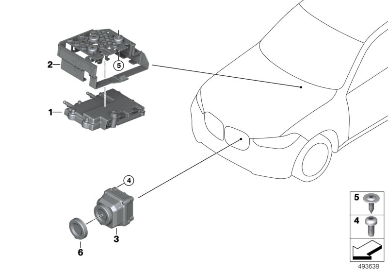 Система ночного видения для BMW G05 X5 M50dX B57S (схема запчастей)