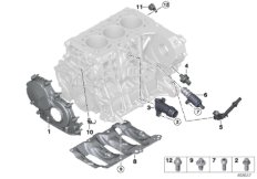 Блок цилиндров/дополнительные элементы для BMW F21N 116d B37 (схема запасных частей)