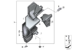 Глушитель шума всас./смен.элем.фил./HFM для BMW G20 330d B57 (схема запасных частей)