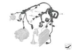 Жгут проводов двигателя модуль двиг.1 для BMW G20 330i B48D (схема запасных частей)