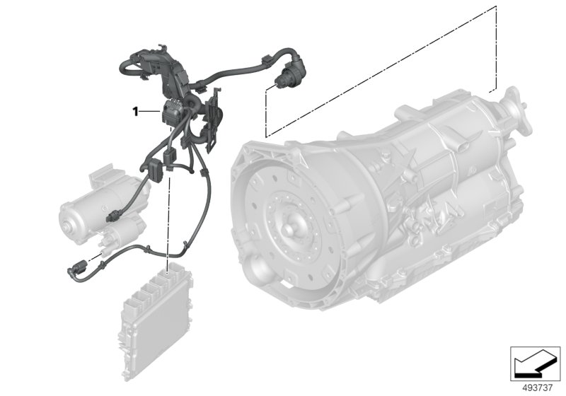 Жгут проводов двигатель/модуль КПП для BMW G20 330i B46D (схема запчастей)