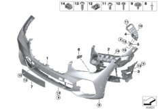 Облицовка M Пд для BMW G05 X5 50iX N63M (схема запасных частей)