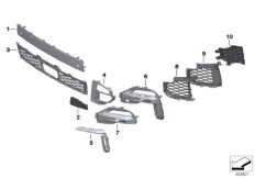 Облицовка M, декор.элементы Пд для BMW G05 X5 M50iX N63B (схема запасных частей)
