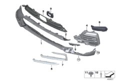 Облицовка, декор.элементы Пд для BMW G05 X5 30iX B48D (схема запасных частей)