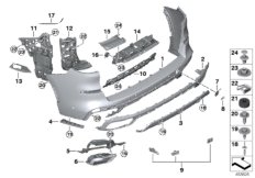 Облицовка M Зд для BMW G05 X5 M50dX B57S (схема запасных частей)