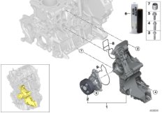 Система охлаждения-насос ОЖ для BMW F21N 116i B38 (схема запасных частей)