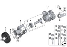 Насос гидроусилителя рулевого управления для BMW MOSP M6 GT3 P63 (схема запасных частей)
