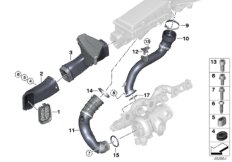 Воздуховод для BMW G12N M760LiX N74L (схема запасных частей)