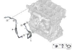 Система охлаждения-турбонагнетатель для BMW F48 X1 20iX B48C (схема запасных частей)